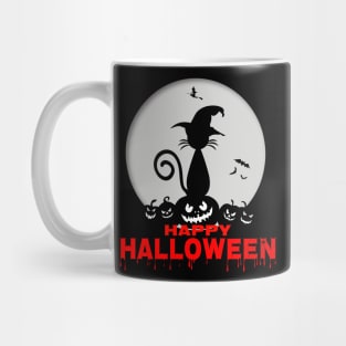 Halloween Witches Cat Pumpkin Head Moon Party Mug